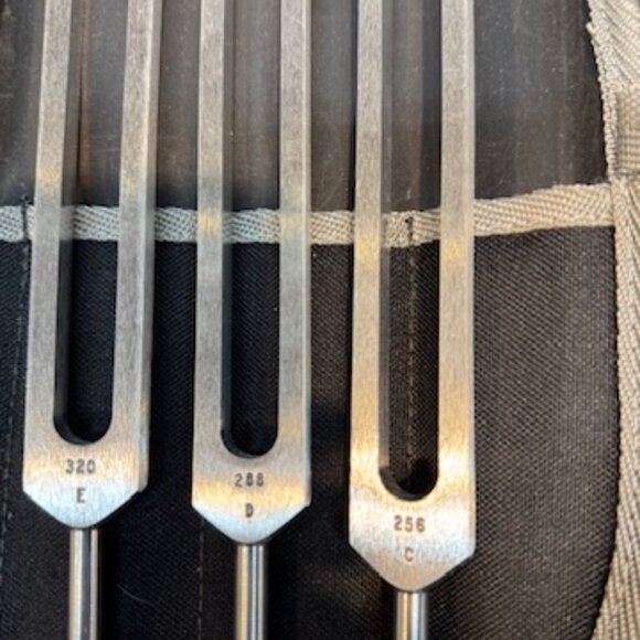 Set of 9 Medivibe Tuning Forks + Om Tuner – Sound Therapy & Chakra Healing Tools - Picture 5 of 7
